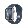 Смарт часовник Apple Watch Series 9 GPS + Cellular 41mm Silver Aluminium Case with Storm Blue Sport Band - S - MRHV3QC/A